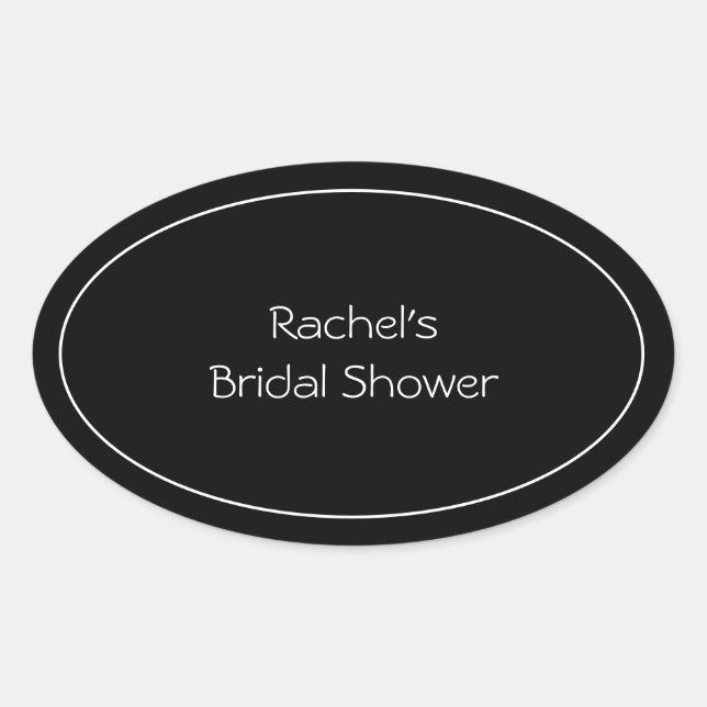 Sticker ovale personnalisé noir (Devant)