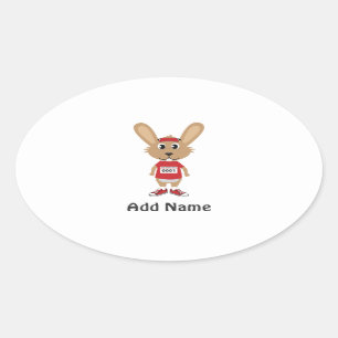 Sticker Ovale Personnaliser Courir Bunny