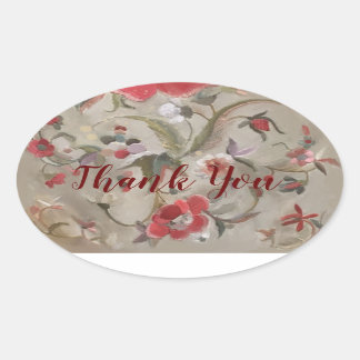 Sticker Ovale Pétales et pastels : Collection d'autocollants flo