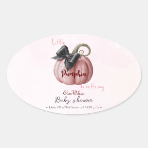 Sticker Ovale Petit arc citrouille rose est en route2