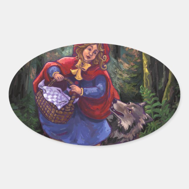 Sticker Ovale Petit Chaperon Rouge (Devant)