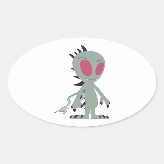 Sticker Ovale Petit Chupacabra mignon (Devant)