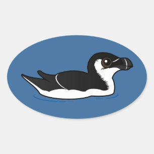 Sticker Ovale Petit pingouin de natation, de base