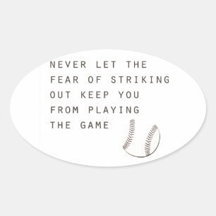Sticker Ovale peur de frapper un inspirant baseball moderne