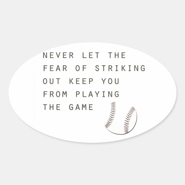 Sticker Ovale peur de frapper un inspirant baseball moderne (Devant)