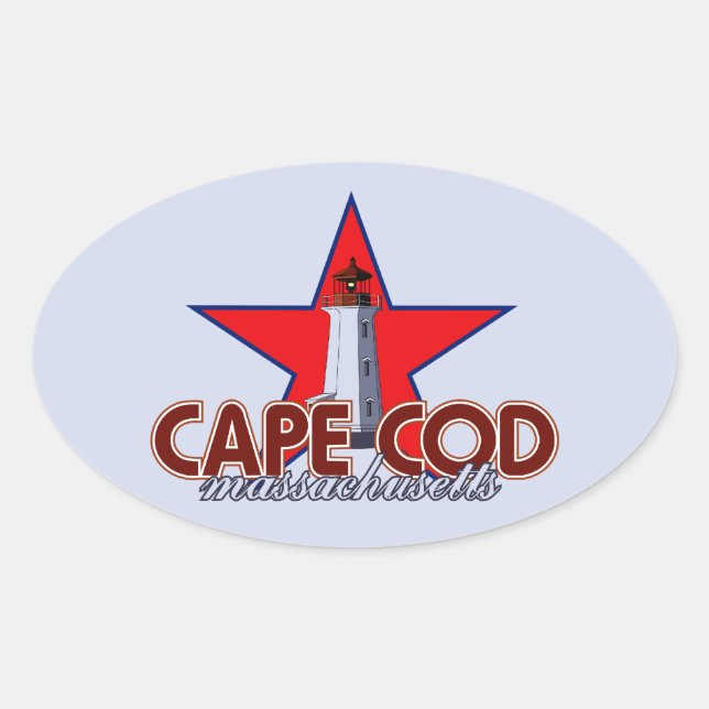 Sticker Ovale Phare de Cape Cod (Devant)