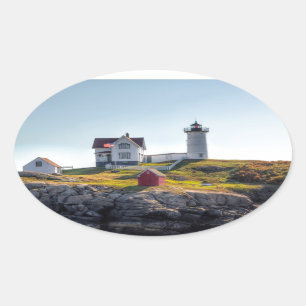 Sticker Ovale Phare de Nubble