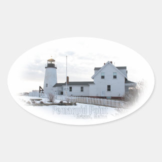 Sticker Ovale Phare de Pemaquid