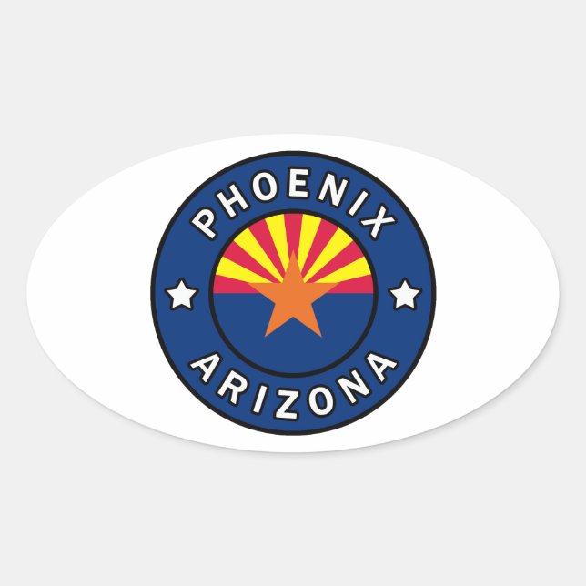 Sticker Ovale Phoenix Arizona (Devant)