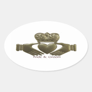 Sticker Ovale Phoques Mariages irlandais Claddagh Oval Gold