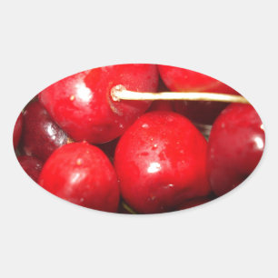 Sticker Ovale Photo de Cherries