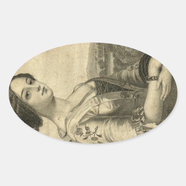 Sticker Ovale photo vintage (Devant)