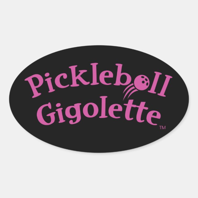 Sticker Ovale Pickleball Gigolette™ Swingrz Swag Court Jester (Devant)
