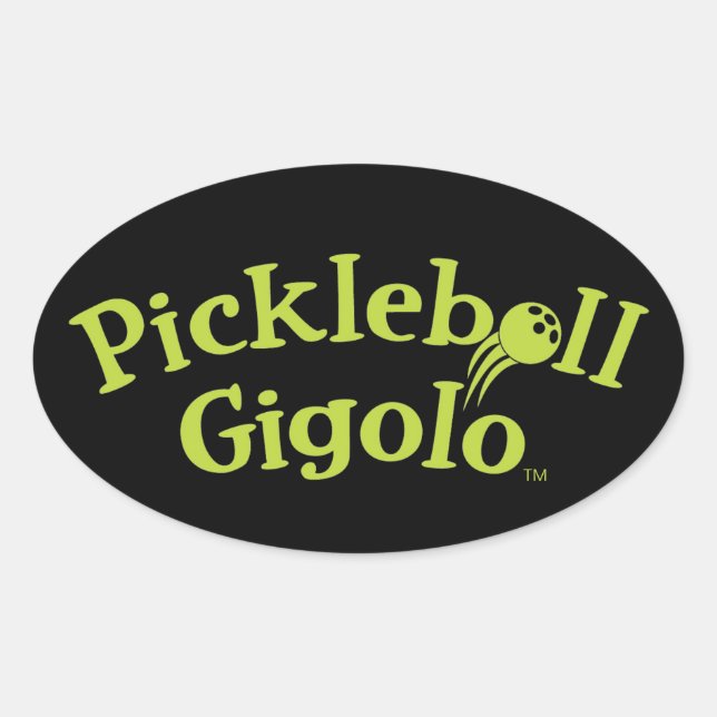 Sticker Ovale Pickleball Gigolo™ Swingrz Swag Court Jester (Devant)