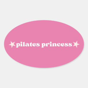 Sticker Ovale Pilates Princess Pink Heart Design