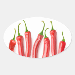 Sticker Ovale Piments rouges