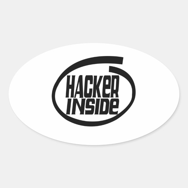 Sticker Ovale piratage interne (Devant)