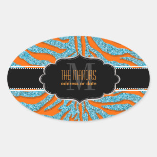 Sticker Ovale PixDezines couleurs zèbre/do-it-yourself