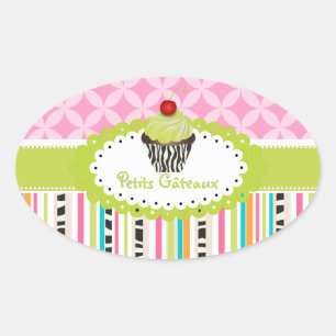 Sticker Ovale PixDezines keylime tourne cupcake/do-it-yourself c