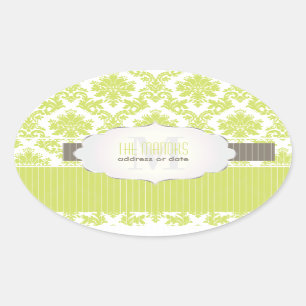 Sticker Ovale PixDezines la paloma damask/couleurs DIY