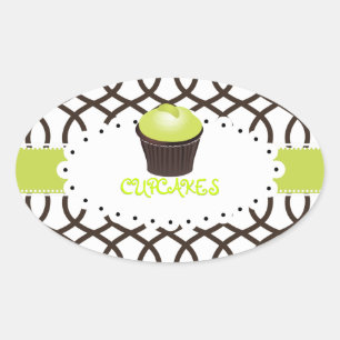 Sticker Ovale PixDezines monaco trellis+cupcake/do-it-yourself c