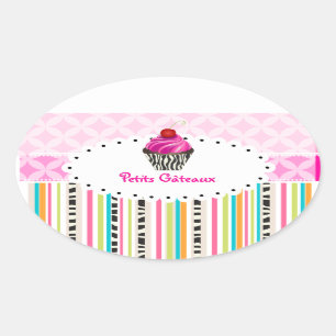Sticker Ovale PixDezines monaco trellis+cupcake/do-it-yourself c