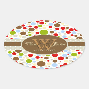 Sticker Ovale PIxDezines Points flottants de Noël/couleurs do-it