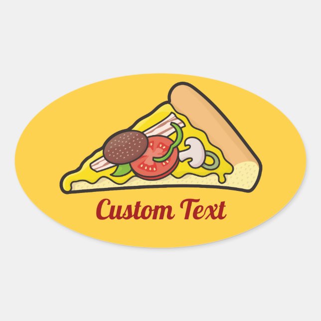 Sticker Ovale Pizza slice (Devant)