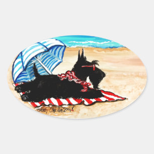 Sticker Ovale Plage de Scottie