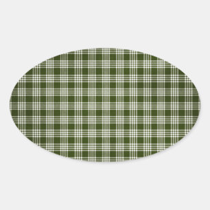 Sticker Ovale Plaid vert foncé