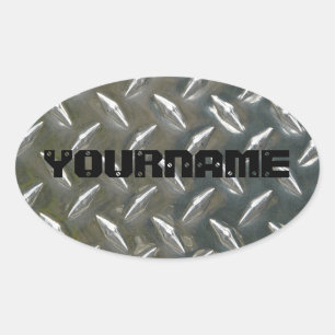 Sticker Ovale Plaque de nom de travail en métal personnalisé