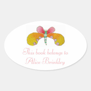 Sticker Ovale Plaque papillon