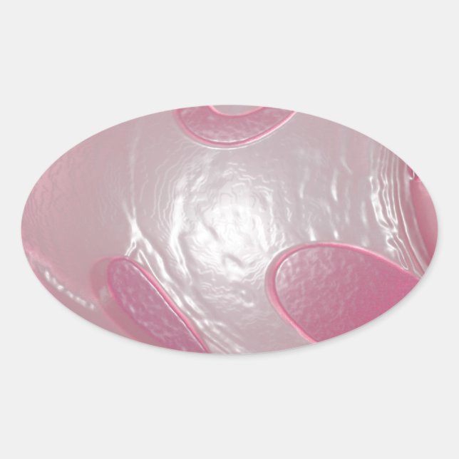 Sticker Ovale plastique rose (Devant)