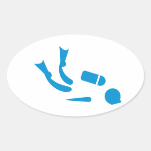 Sticker Ovale Plongée sous-marine