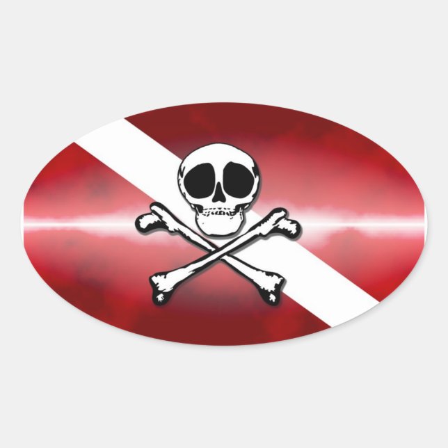 Sticker Ovale Plongeur gai (Devant)