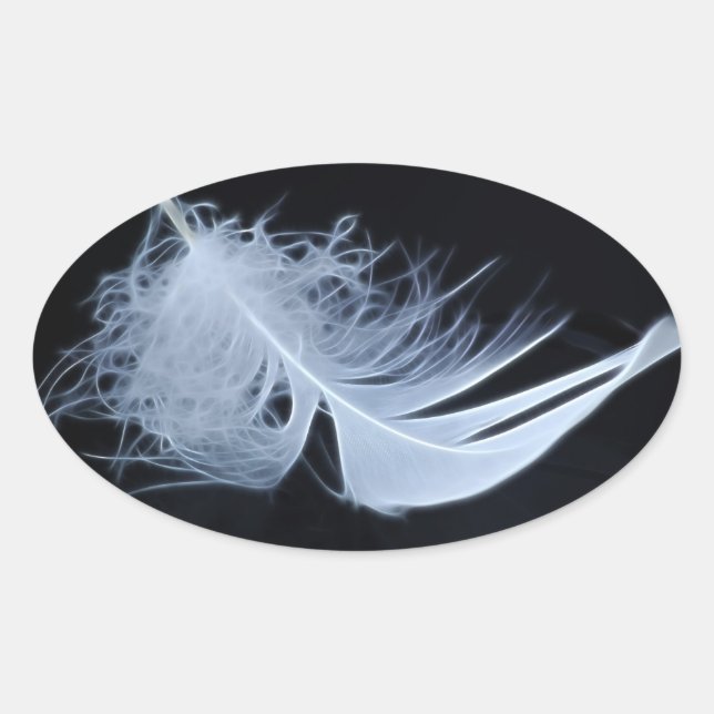 Sticker Ovale Plumes blanches - angélique par nature (Devant)