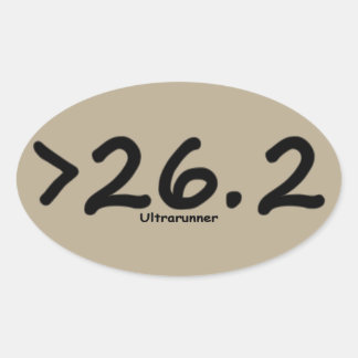 Sticker Ovale Plus de 26,2 Ultrarunner (4)autocollants brun