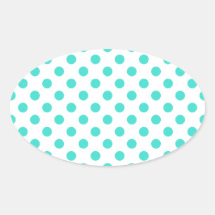 Sticker Ovale Points turquoise