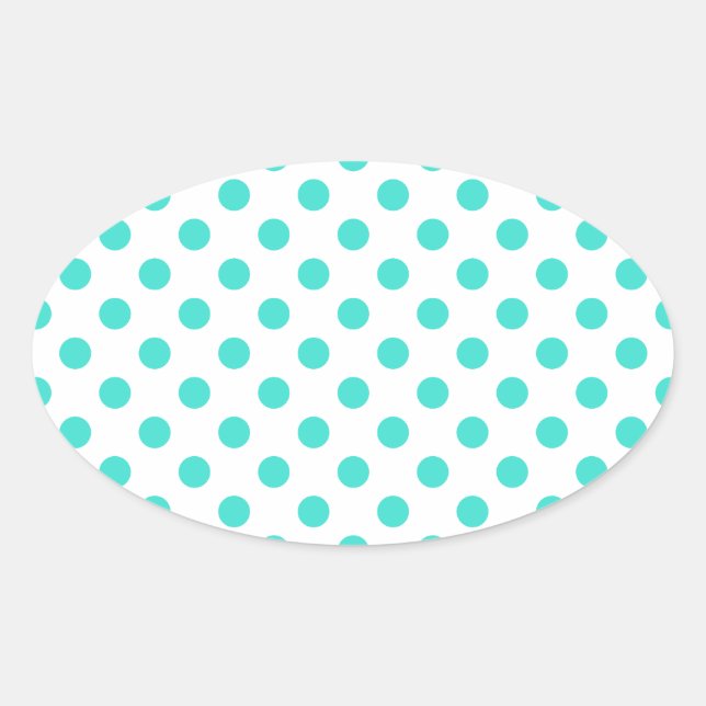 Sticker Ovale Points turquoise (Devant)