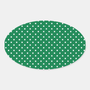 Sticker Ovale Points verts et blancs