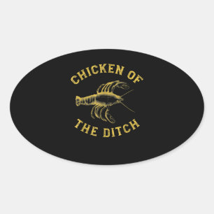 Sticker Ovale Poisson-crevettes Poisson-poulet Cajun Aliments Bo