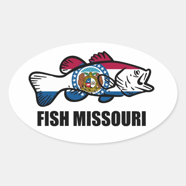Sticker Ovale Poisson Missouri (Devant)