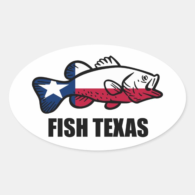 Sticker Ovale Poisson Texas (Devant)