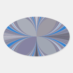 Sticker Ovale Polka gris cendré bleu Pointe Texture Art Imprimer