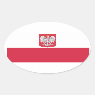 Sticker Ovale Pologne Cimier d'aigle polonais