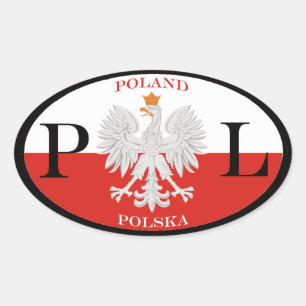 Sticker Ovale Pologne Polska PL