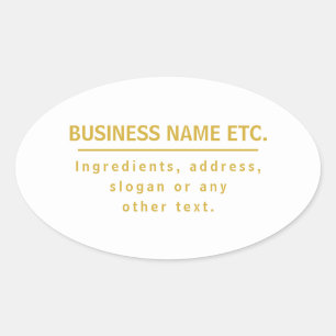 Sticker Ovale Polyvalent Or & Blanc