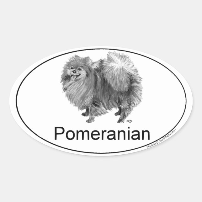 Sticker Ovale Pomeranian Euro (Devant)