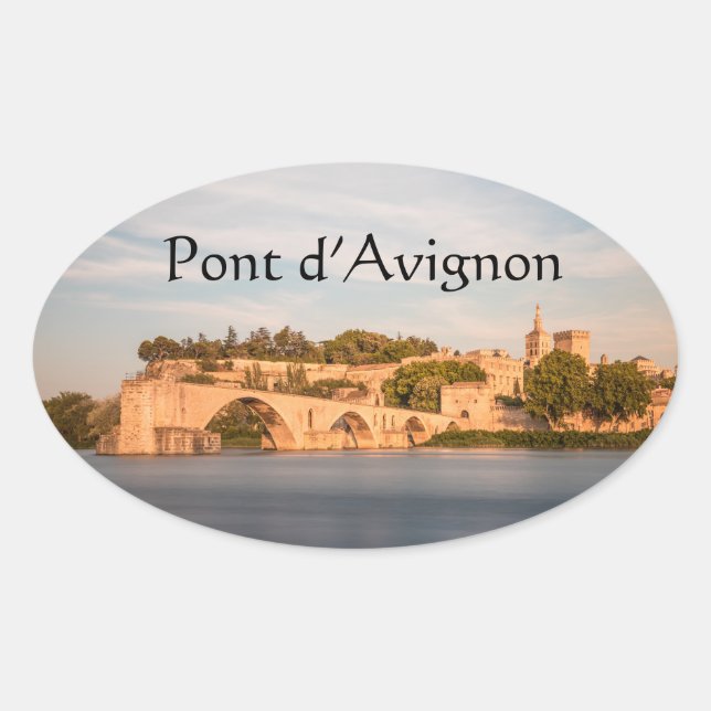 Sticker Ovale Pont d'Avignon France (Devant)