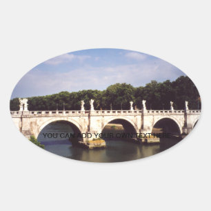Sticker Ovale Pont Sant'Angelo à Rome, Italie